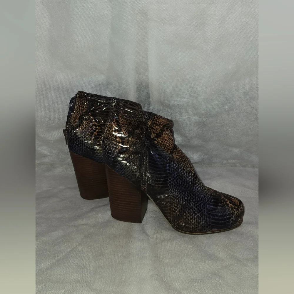 Jeffrey Campbell snakeskin print leather ankle boots, EUR40 8.5W GUC